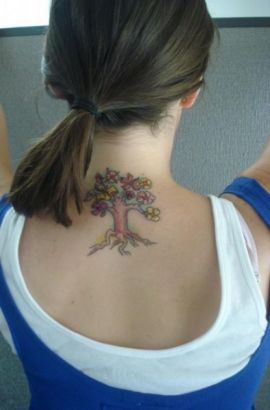 Tree Tattoo On Necl